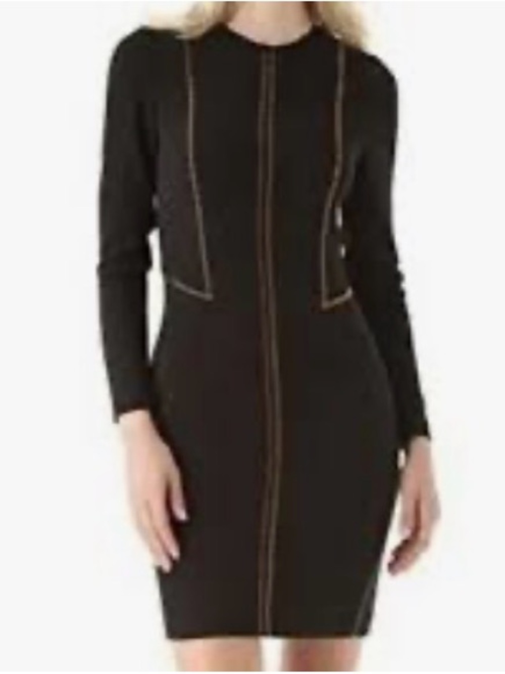 Rag & Bone Rag Dress | Long Sleeve Black Dress w Gold Accents
